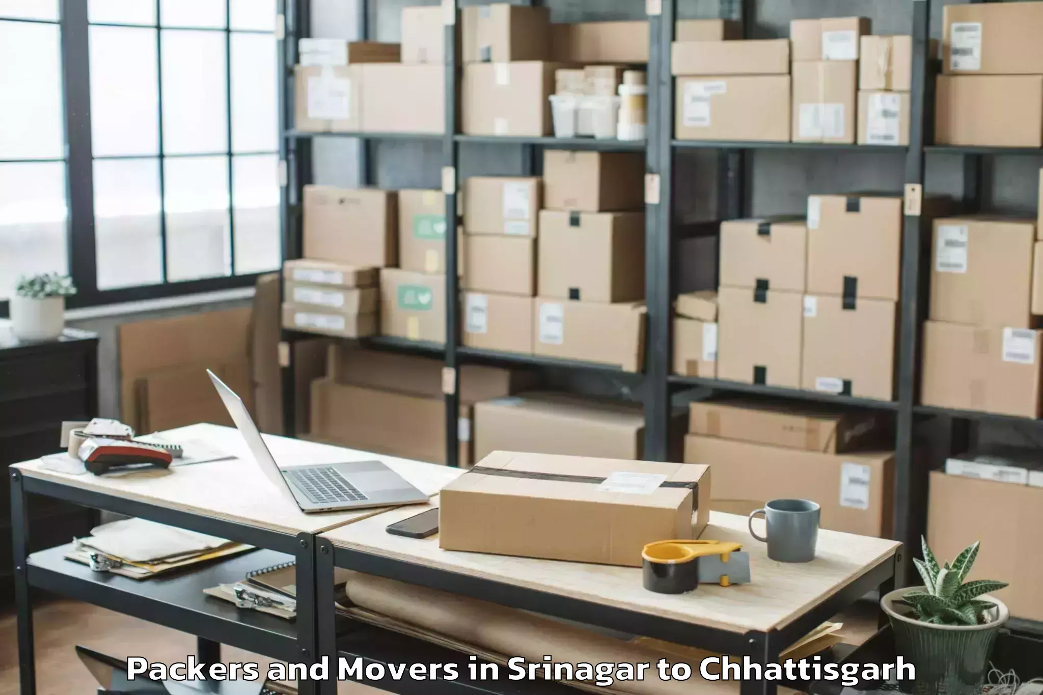 Comprehensive Srinagar to Dharamjaigarh Packers And Movers